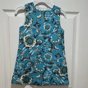 Floral Blue and Brown Kids Dress